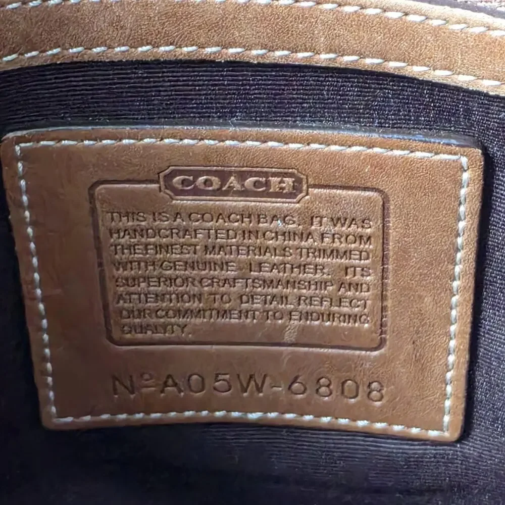 Vintage Coach Signature Soho Bag 6808 Medium Brown Canvas CC Leather Shoulder